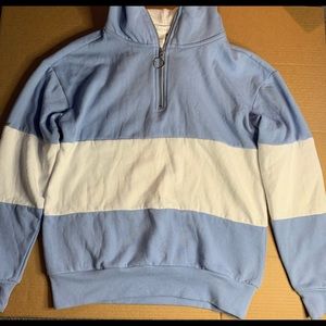 Blue and White Quarter Zip Sweatshirt